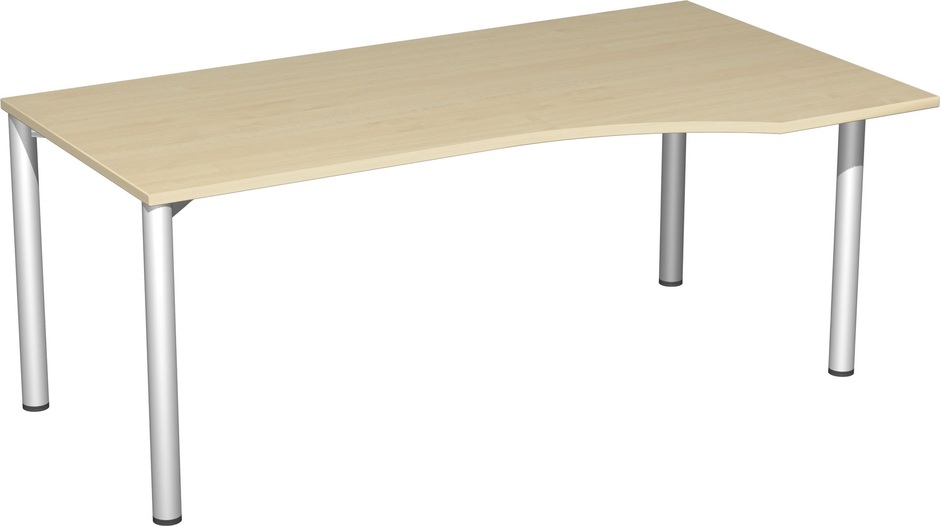 Eckschreibtisch - Ecke rechts - 4-Fuß Flex - 720 x 1.600 x 1.000 mm (HxBxT) - Gestell anthrazit - Ahorn