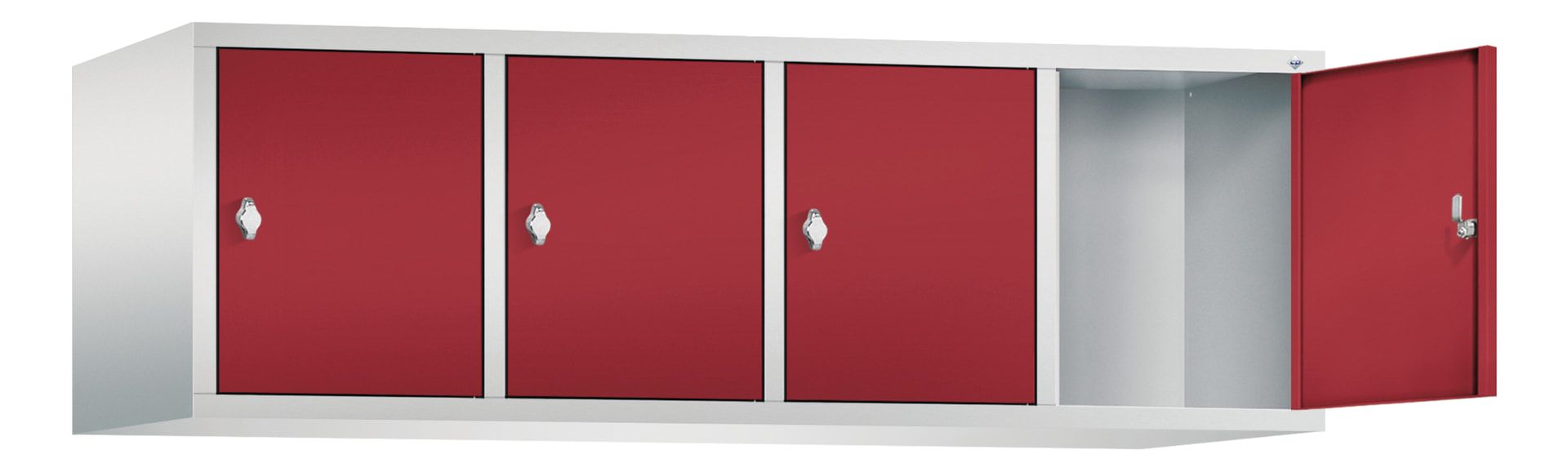 Aufsatzschrank für Spinde und Schließfachschränke, 4 Abteile, Korpus anthrazitgrau, Türen anthrazitgrau, 500 x 1.590 x 465 mm (HxBxT), Stahlschrank
