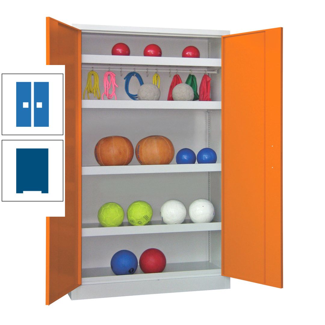 Ballschrank - Vollblechtüren - 4 Böden - 1 Hakenleiste - 1.950x1.200x500 mm (HxBxT) - anthrazitgrau