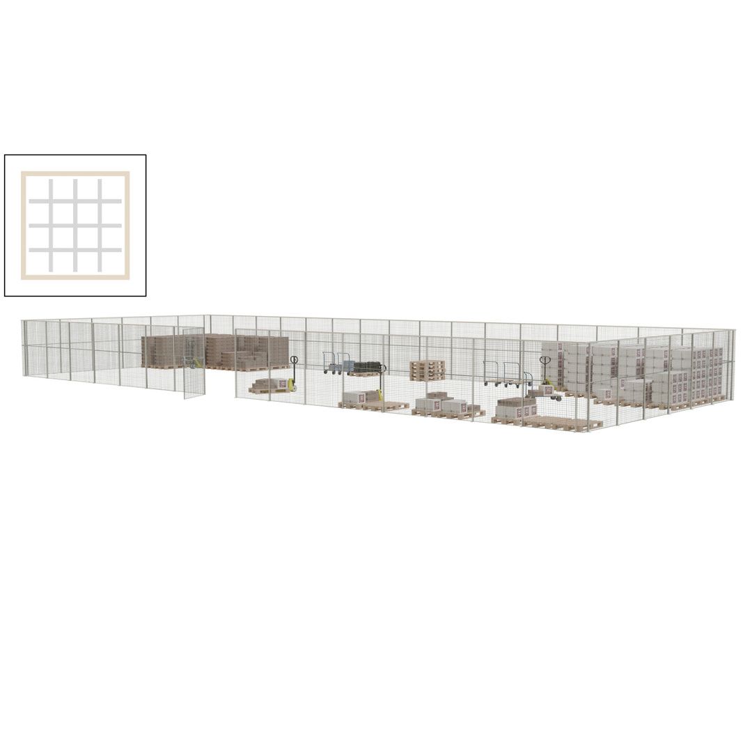 Maschinen Schutzgitter - Hallentrennwand - Sicherheitszaun - Tür - 66 m - 2.200 x 24.400 x 9.400 mm (HxBxT) - enzianblau