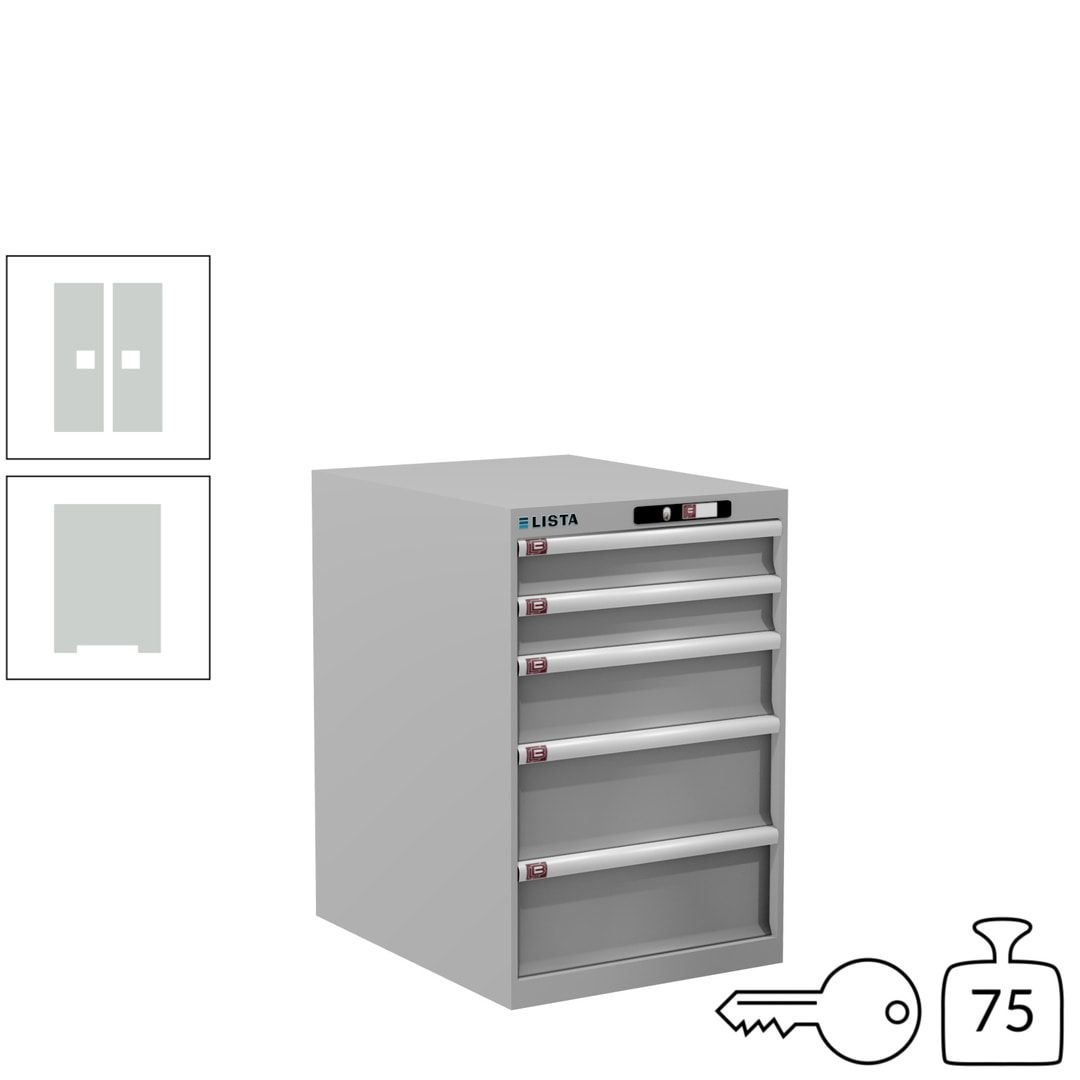 Lista Schubladenschrank - 14.399.010 - 850x564x725 mm (HxBxT) - 5 Schubladen - 75 kg - Key Lock - lichtblau (RAL 5012)
