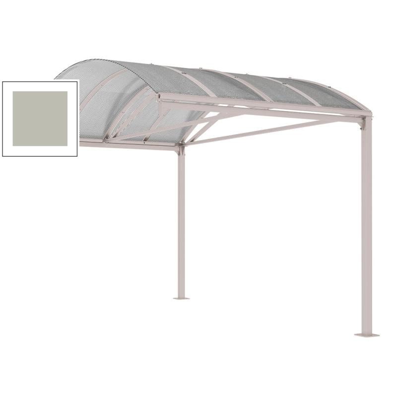 Erweiterung für Fahrradunterstand, Fahrradüberdachung, Unterstand, 5 Zweiräder, Regenrinne, 3.010 x 2.500 x 4.160 mm (HxBxT), Farbe enzianblau