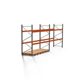 Palettenregal ARTUS - 3 Ebenen - Fachlast 2.100 kg - Höhe 2.500 mm -Fachmaß 2.700 x 1.100 mm (BxT) - Schwerlastregal - Anzahl Felder wählbar