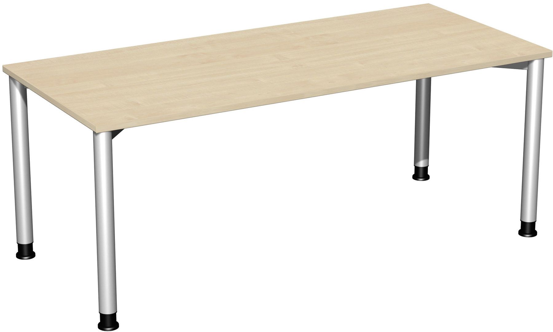 Schreibtisch - 4-Fuß Flex - Bürotisch - Höhe 680-800 mm - 1.000 x 800 mm (BxT) - Gestell anthrazit - Ahorn