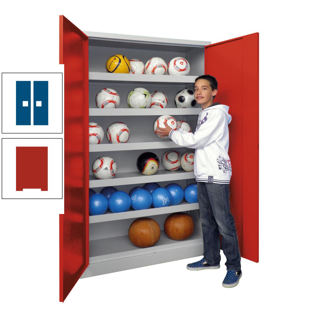 Ballschrank - Vollblechtüren - 5 Böden - 1.950x1.500x500 mm (HxBxT) - anthrazitgrau