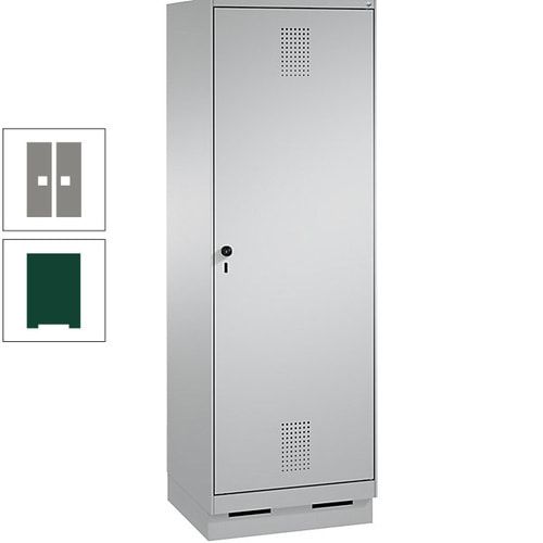 Doppel-Spind, Garderobenschrank, 1 Tür für 2 Abteile a 300 mm, Korpus anthrazitgrau, Türen anthrazitgrau, 1.800 x 600 x 500 mm (HxBxT)