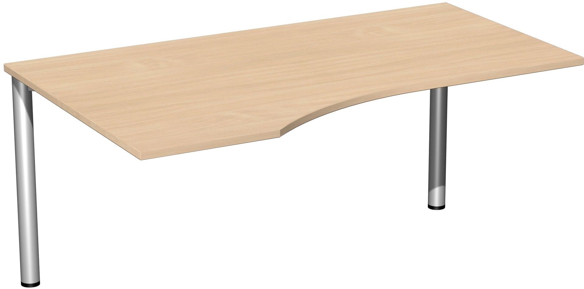 Eckschreibtisch - Ecke links - 4-Fuß Flex - 720 x 1.600 x 1.000 mm (HxBxT) - Gestell anthrazit - Ahorn