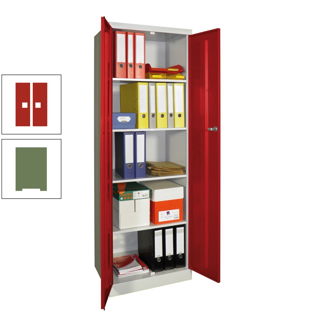 Aktenschrank - Sockel - 4 Böden - 1.800x600x500 mm (HxBxT) - Zylinderschloss - anthrazitgrau