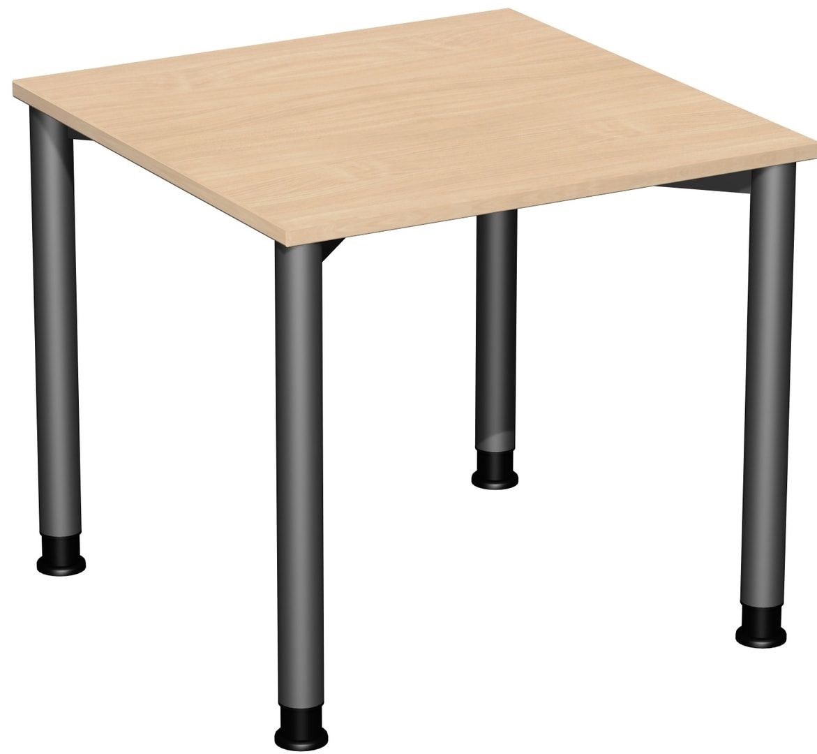 Schreibtisch - 4-Fuß Flex - Bürotisch - Höhe 680-800 mm - 1.200 x 600 mm (BxT) - Gestell anthrazit - Ahorn