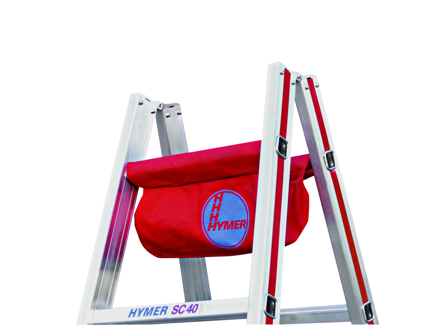 Aluminium-Sprossenstehleiter - Länge 1.470 mm - beidseitig begehbar - Aluleiter Hymer