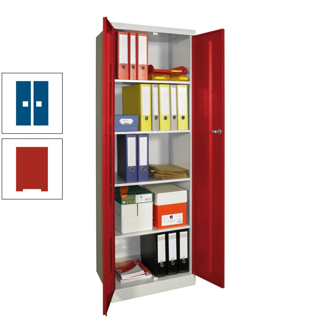 Aktenschrank - Sockel - 4 Böden - 1.800x600x500 mm (HxBxT) - Zylinderschloss - anthrazitgrau