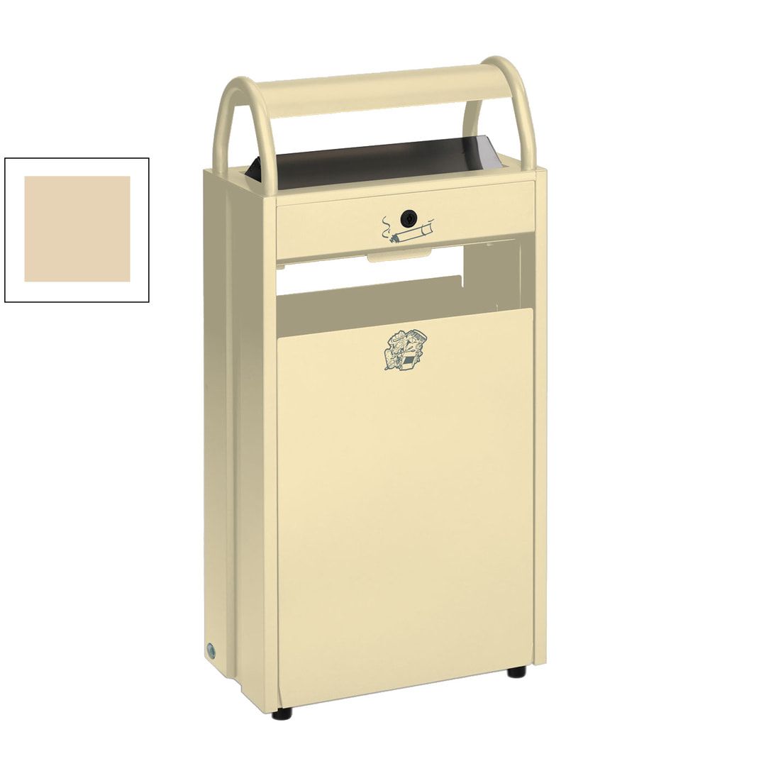 Abfallsammler mit Ascher und Schutzdach - Volumen 60 l - Ascher 9 l - 960 x 480 x 250 mm (HxBxT) - anthrazit