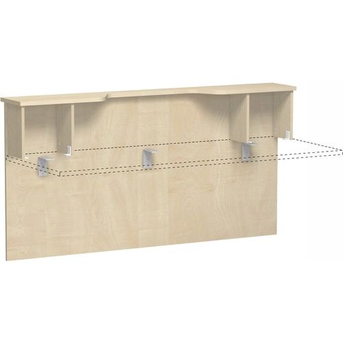 Anbau Thekenelement, Anbaumodul, Monitorausschnitt, Fachseiten, 25 mm Dreischicht-Feinspan, 1.025 x 1.800 x 300 mm (HxBxT), Dekor Ahorn