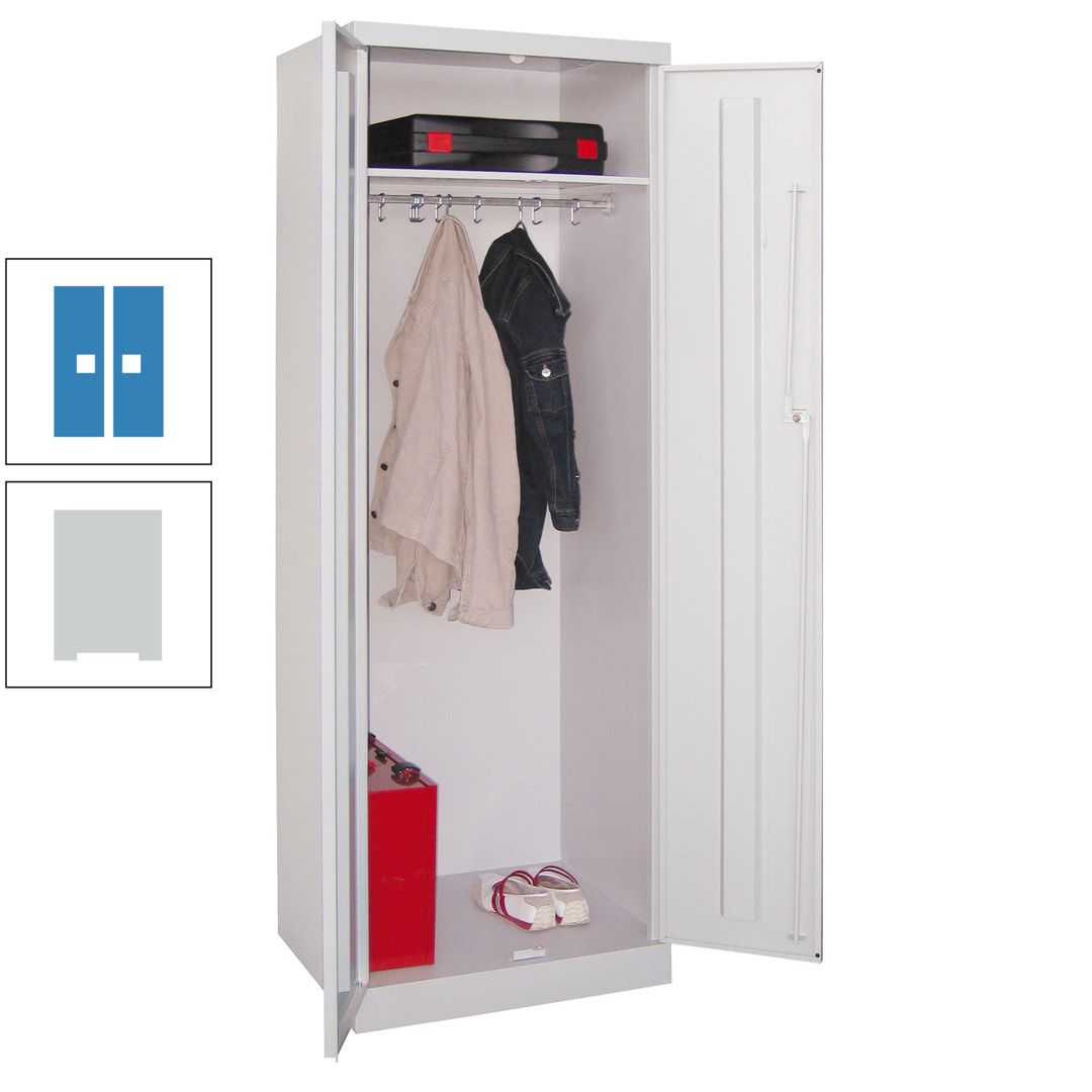 Garderobenschrank - 1 Fachboden - Kleiderstange - 1.800x600x500 mm (HxBxT) - Zylinderschloss - anthrazitgrau