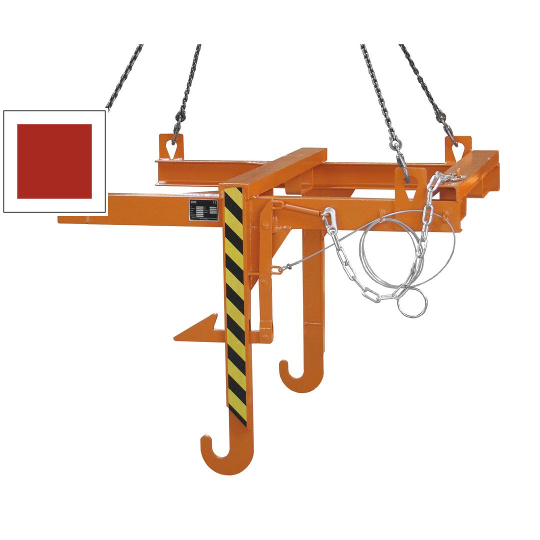 Kipptraverse für Baustoff-Behälter - Traglast 2.000 kg - feuerrot