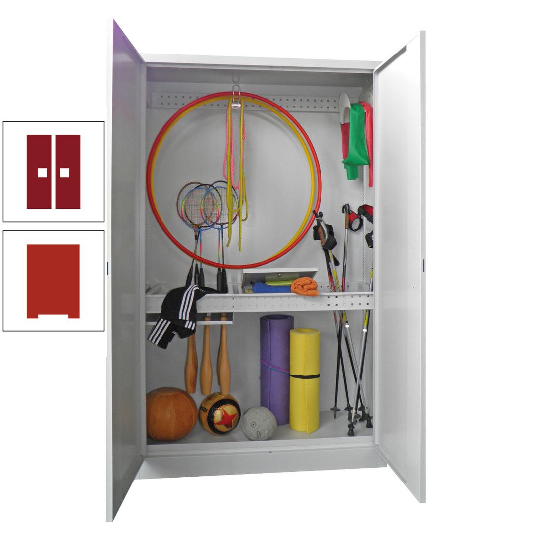Sportschrank - Vollblechtüren - Variante 1 - 1.950x1.200x500 mm (HxBxT) - anthrazitgrau