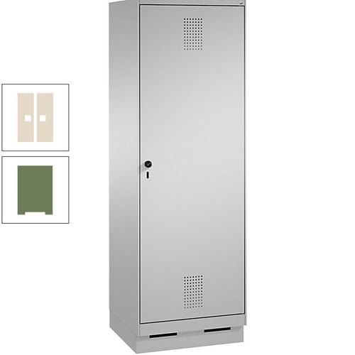 Doppel-Spind, Garderobenschrank, 1 Tür für 2 Abteile a 300 mm, Korpus anthrazitgrau, Türen anthrazitgrau, 1.800 x 600 x 500 mm (HxBxT)