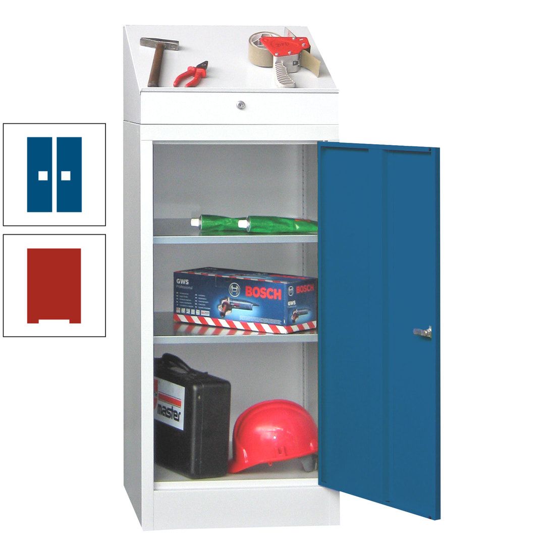 Stehpult mit Schrank - Vollblechtür - Zylinderschloss - 1.270x500x500 mm (HxBxT) - anthrazitgrau