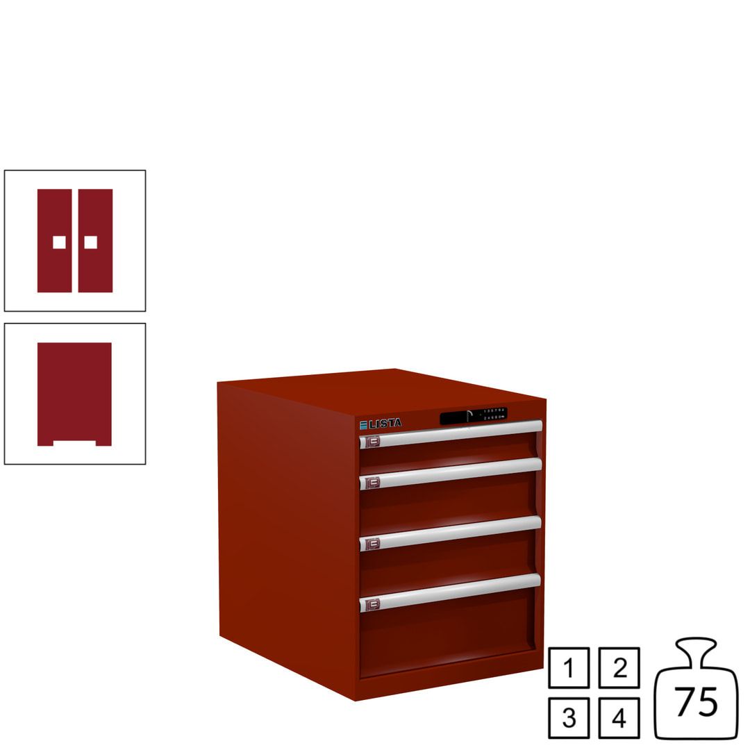 Lista Schubladenschrank - 14.350.010 - 700x564x725 mm (HxBxT) - 4 Schubladen - 75 kg - Key Lock - lichtblau (RAL 5012)