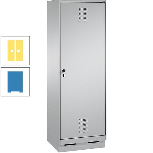 Doppel-Spind, Garderobenschrank, 1 Tür für 2 Abteile a 300 mm, Korpus anthrazitgrau, Türen anthrazitgrau, 1.800 x 600 x 500 mm (HxBxT)