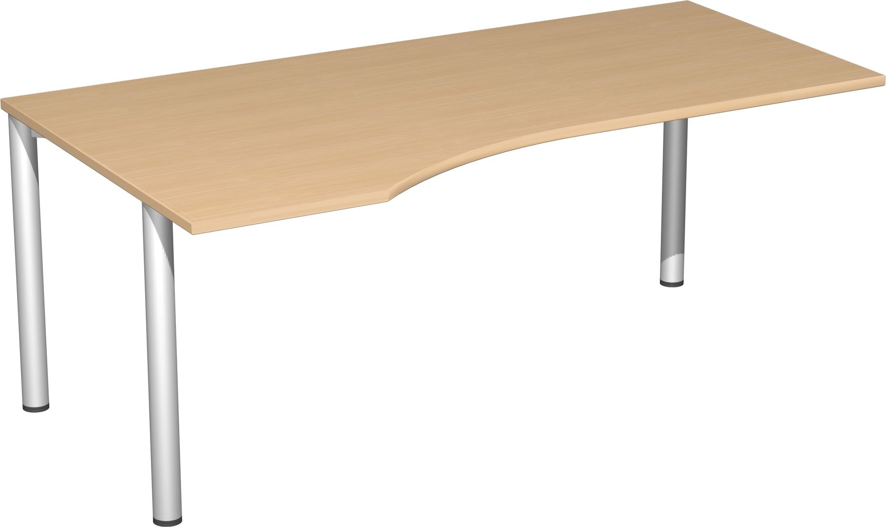 Eckschreibtisch - Ecke links - 4-Fuß Flex - 720 x 1.600 x 1.000 mm (HxBxT) - Gestell anthrazit - Ahorn