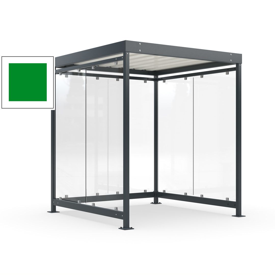 Raucherunterstand, Bushaltestelle, Bausatz, 6-7 Personen, 6 Wände, 2.510 x 2.165 x 2.165 mm (HxBxT), Achatgrau