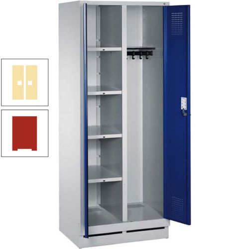 Mehrzweckschrank, Doppeltüren, Füße, 2 Abteile a 300 mm, Korpus anthrazitgrau, Tür anthrazitgrau, 1.800 x 600 x 500 mm (HxBxT)