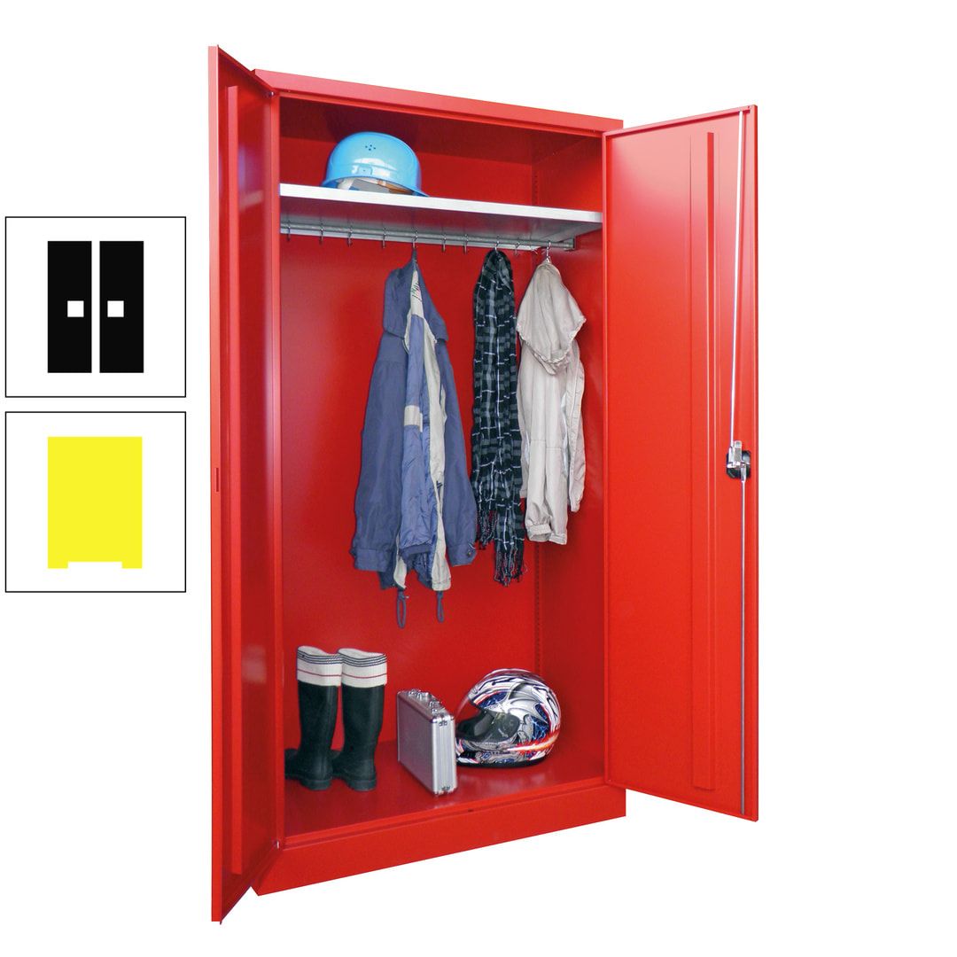 Garderobenschrank - 1.950x1.000x500 mm (HxBxT) - Hutboden, pulverbeschichtet - anthrazitgrau