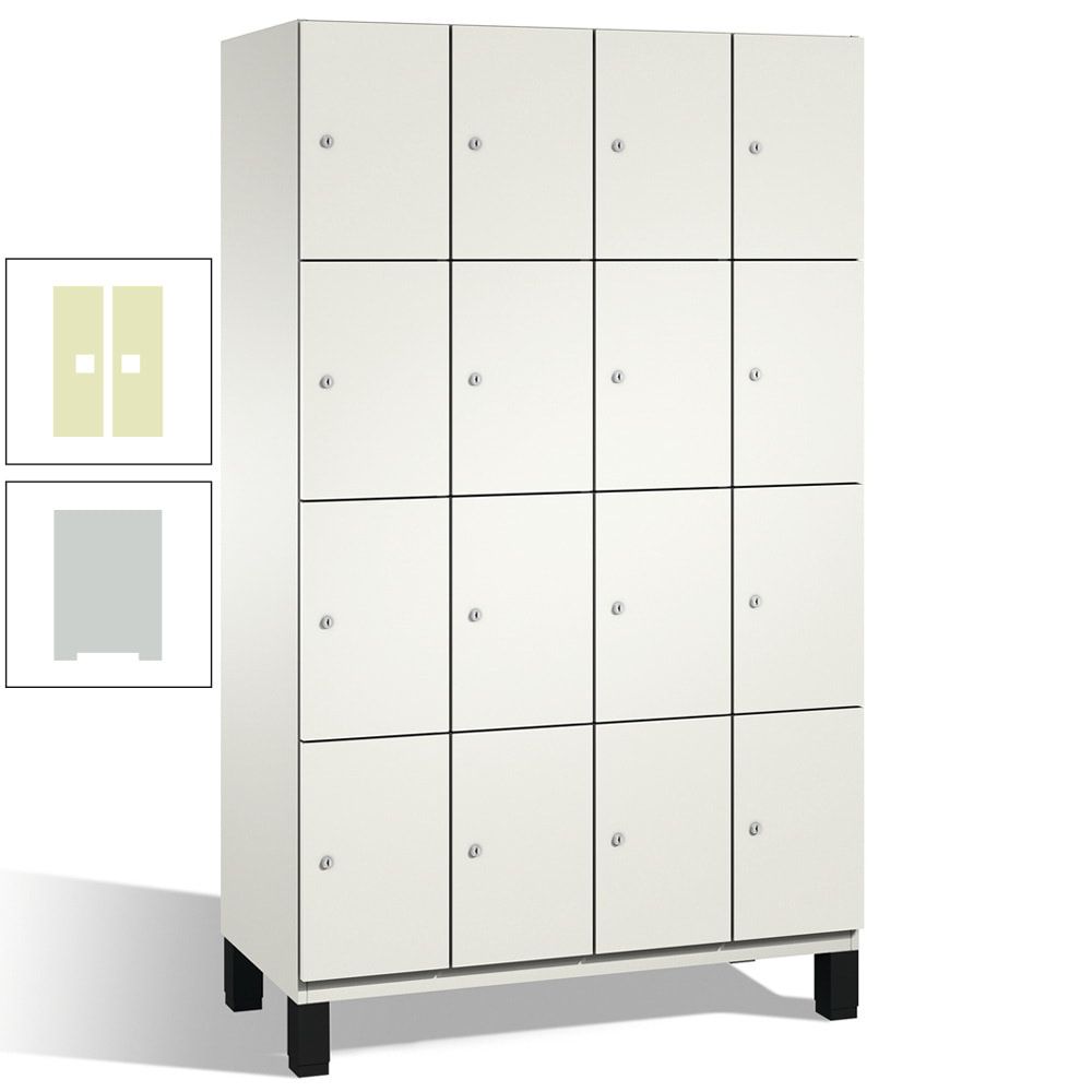 Fächerschrank, Stahlschrank, 16 Fächer, Türöffnungsbegrenzer, mit Füßen, Korpus lichtgrau, Tür anthrazitgrau, 1.980 x 1.200 x 525 mm (HxBxT)