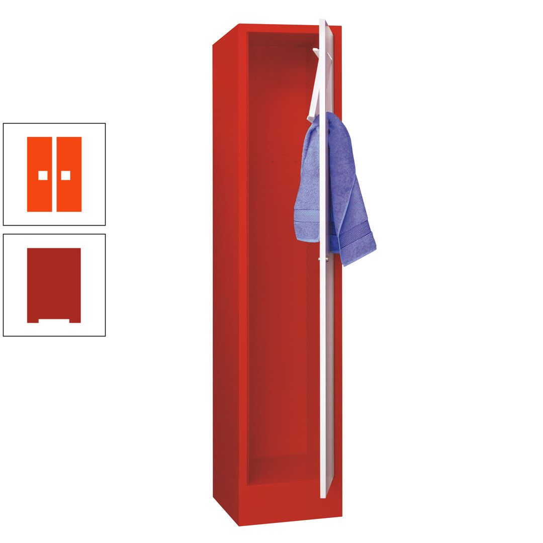 Wäschesammelschrank - 1.850 x 400 x 500 mm (HxBxT) - Sockel - Drehriegel - anthrazitgrau
