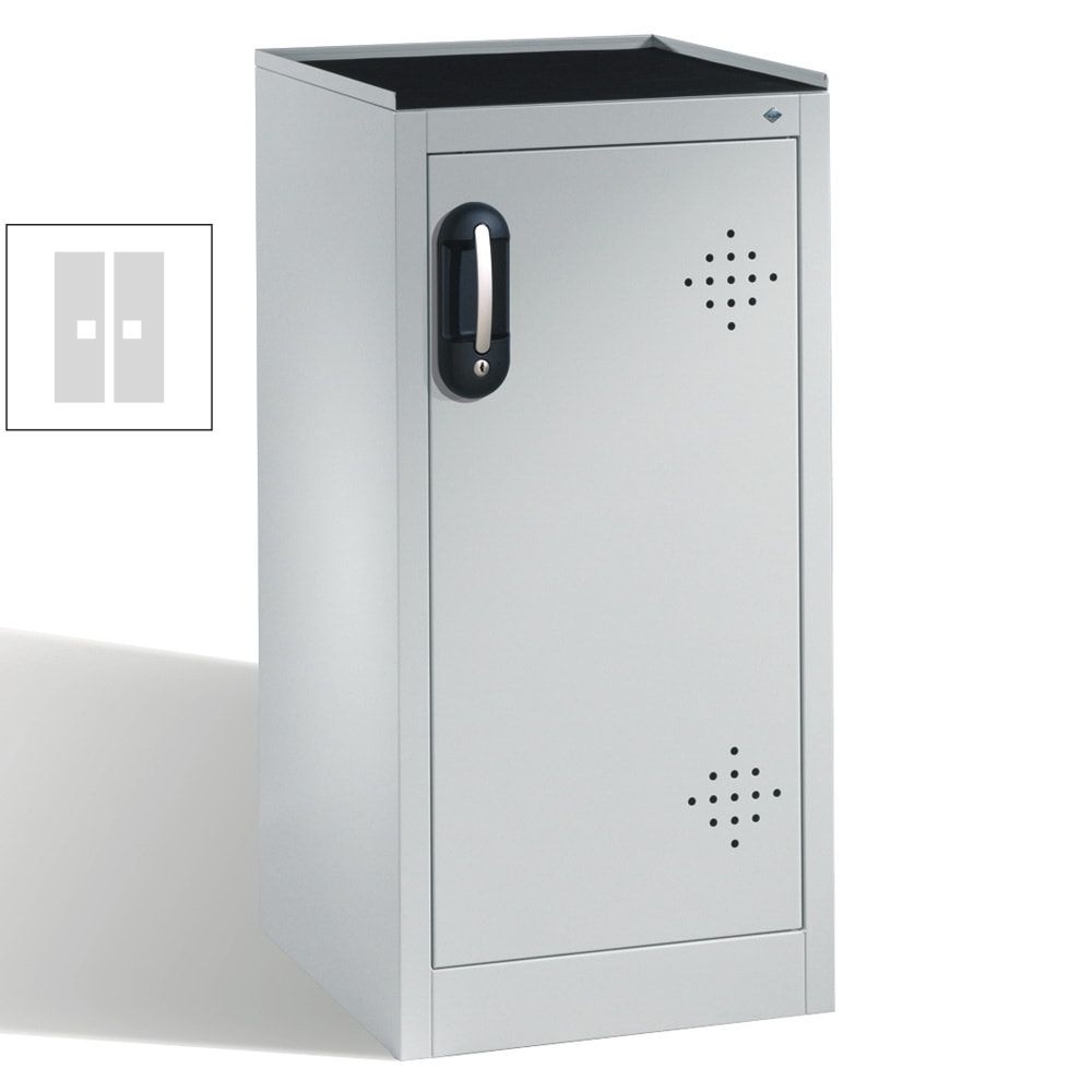 C+P Umweltschrank mit 2 Wannenböden, für wassergefährdende Stoffe, mit Flügeltür, 1.000 x 500 x 500 mm (HxBxT), Farbe lichtgrau