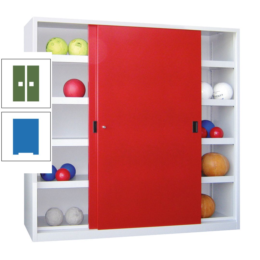 Ballschrank - Schiebetüren - Trennwand - 8 Böden - 1.950x1.500x600 mm (HxBxT) - anthrazitgrau