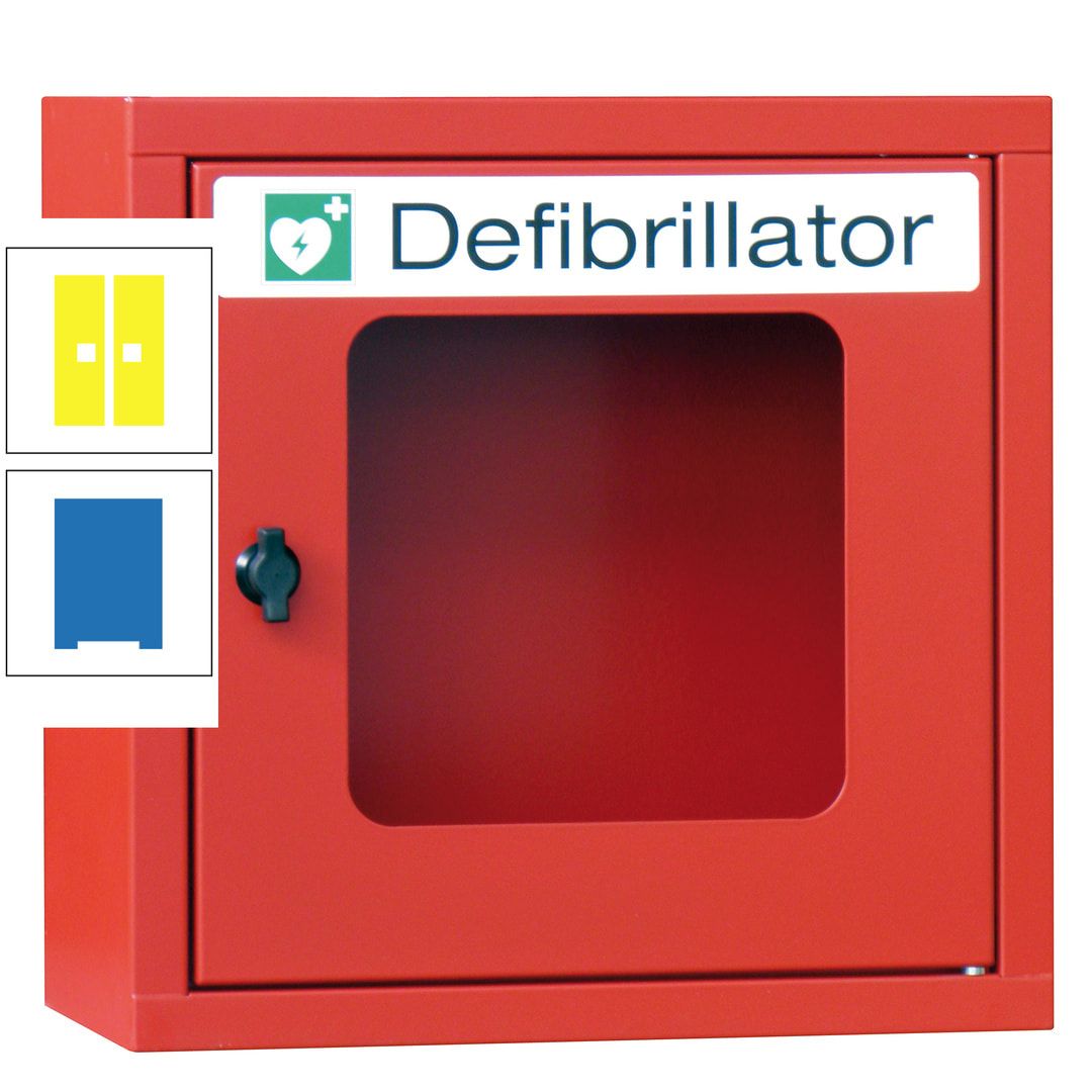 Defibrillatorenschrank - 400 x 400 x 200 mm (HxBxT) - Sichtfenster - anthrazitgrau