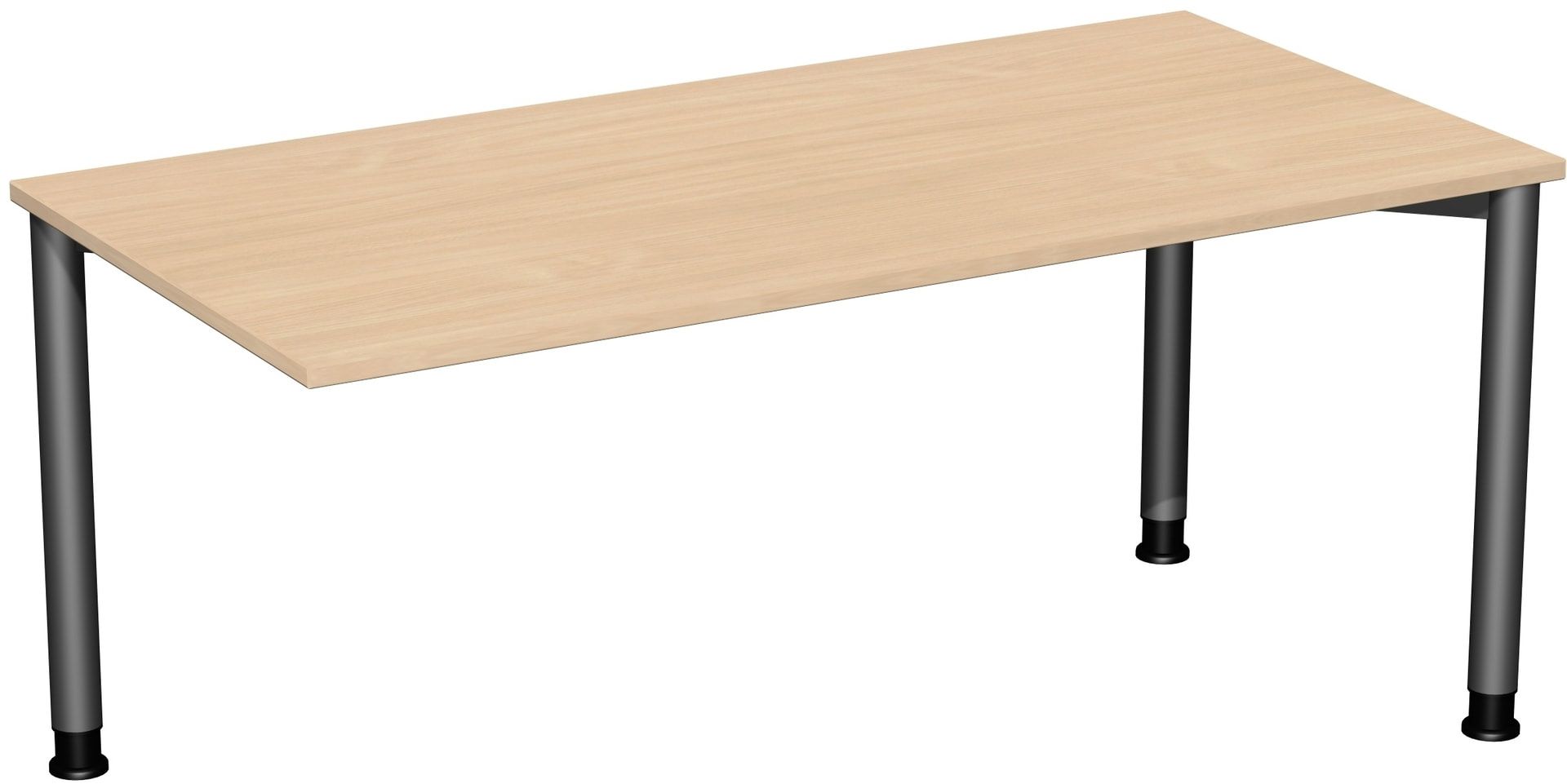Schreibtisch - 4-Fuß Flex - Bürotisch - Höhe 680-800 mm - 1.200 x 600 mm (BxT) - Gestell anthrazit - Ahorn