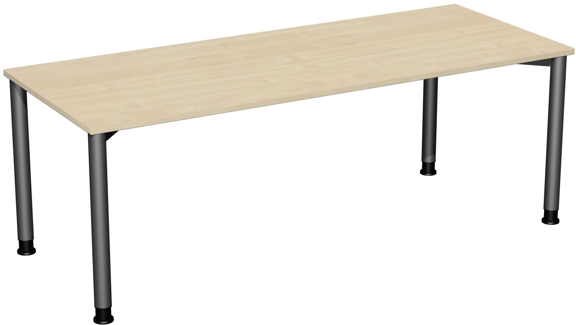 Schreibtisch - 4-Fuß Flex - Bürotisch - Höhe 680-800 mm - 1.000 x 800 mm (BxT) - Gestell anthrazit - Ahorn