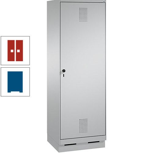 Doppel-Spind, Garderobenschrank, 1 Tür für 2 Abteile a 300 mm, Korpus anthrazitgrau, Türen anthrazitgrau, 1.800 x 600 x 500 mm (HxBxT)