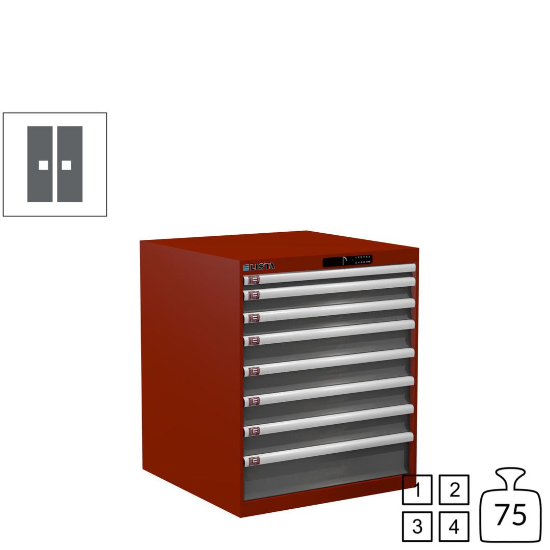 Lista Schubladenschrank - 14.408.010 - 850x717x725 mm (HxBxT) - 8 Schubladen - 75 kg - Key Lock - lichtblau (RAL 5012)