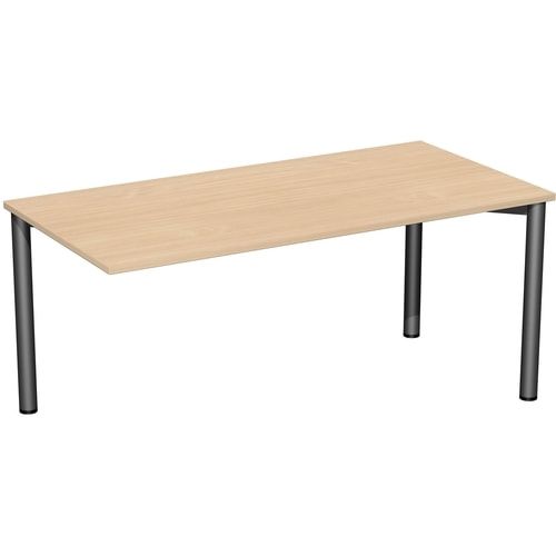 Schreibtisch - 4-Fuß Flex - Bürotisch - 720 x 1.000 x 800 mm (HxBxT) - Gestell anthrazit - Ahorn