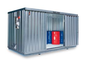 Gefahrstoffcontainer - Gefahrstoffdepot - 2.300 x 4.050 x 2.170 mm (HxBxT) - Auffangvolumen 1050 l - mit Lüftersteuerung