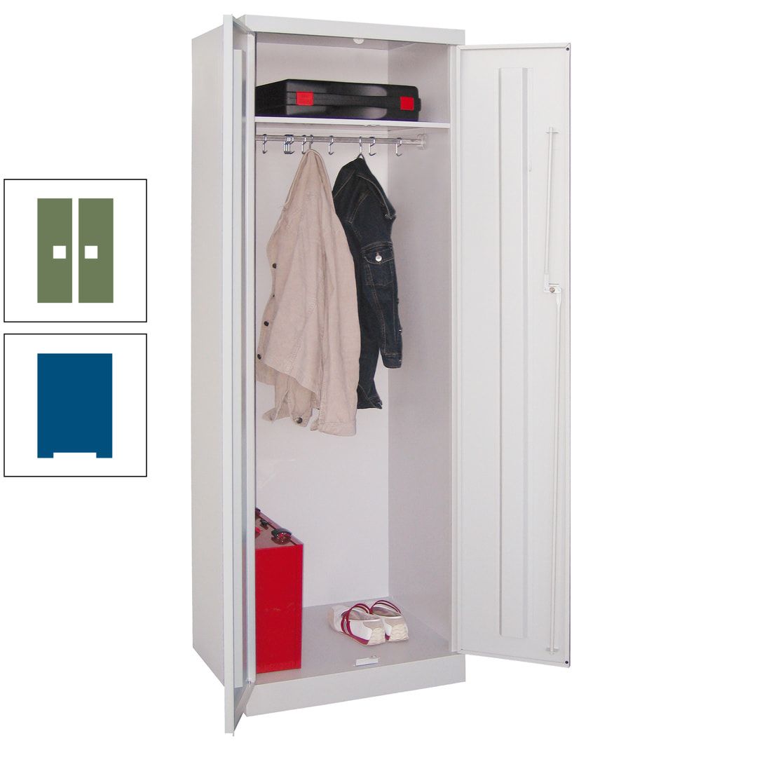 Garderobenschrank - 1 Fachboden - Kleiderstange - 1.800x600x500 mm (HxBxT) - Zylinderschloss - anthrazitgrau
