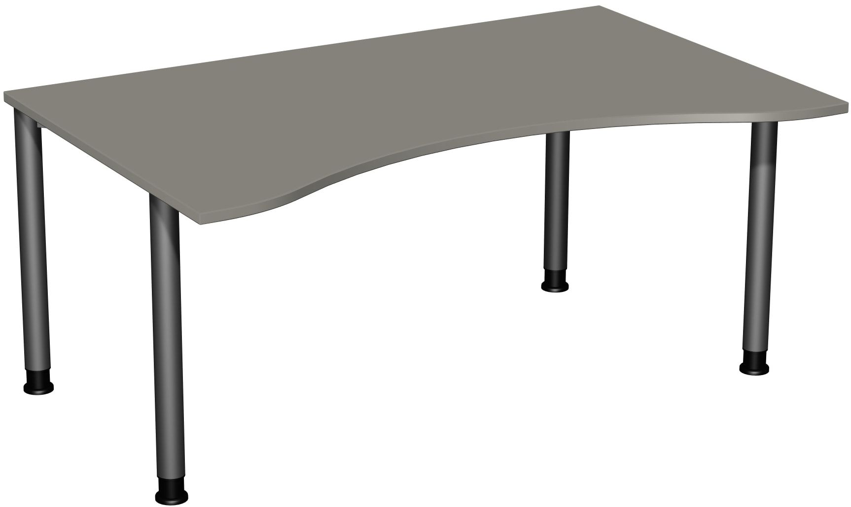 Ergo-Schreibtisch - 4-Fuß Flex - Bürotisch - Höhe 680-800 mm - 1.600 x 1.000 mm (BxT) - Gestell anthrazit - Ahorn