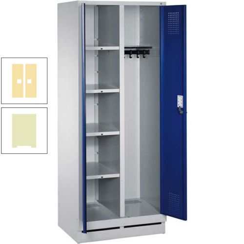 Mehrzweckschrank, Doppeltüren, Füße, 2 Abteile a 300 mm, Korpus anthrazitgrau, Tür anthrazitgrau, 1.800 x 600 x 500 mm (HxBxT)