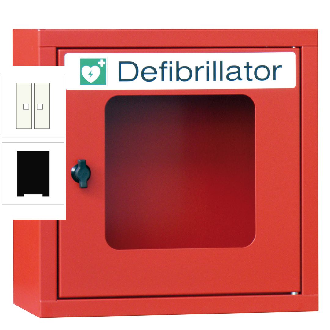 Defibrillatorenschrank - 400 x 400 x 200 mm (HxBxT) - Sichtfenster - anthrazitgrau