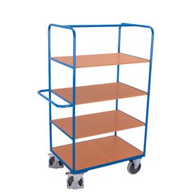 Etagenwagen - 4 Etagen - 3 klappbare Böden - Traglast 500 kg - Ladefläche wählbar