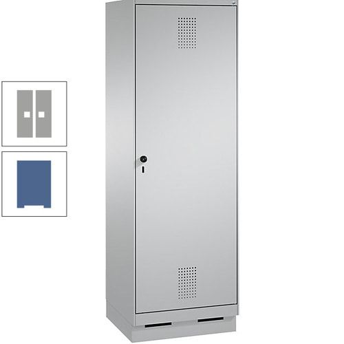 Doppel-Spind, Garderobenschrank, 1 Tür für 2 Abteile a 300 mm, Korpus anthrazitgrau, Türen anthrazitgrau, 1.800 x 600 x 500 mm (HxBxT)