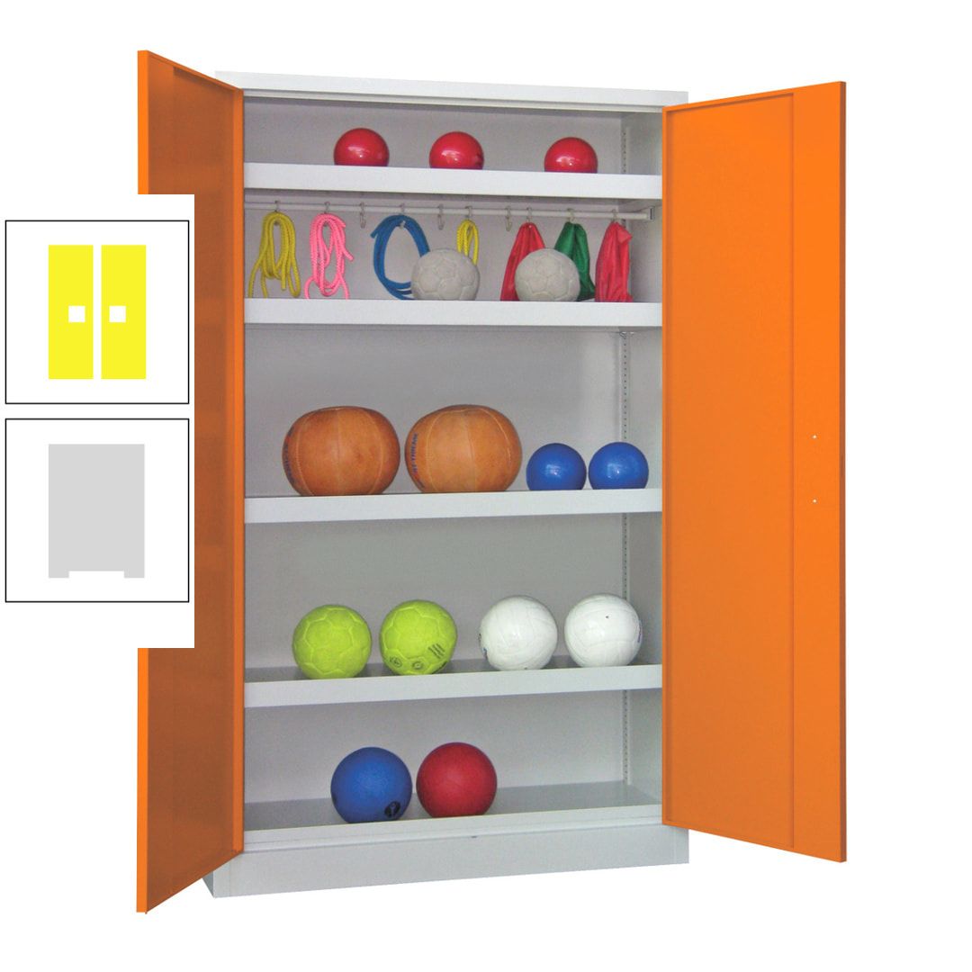 Ballschrank - Vollblechtüren - 4 Böden - 1 Hakenleiste - 1.950x1.200x500 mm (HxBxT) - anthrazitgrau