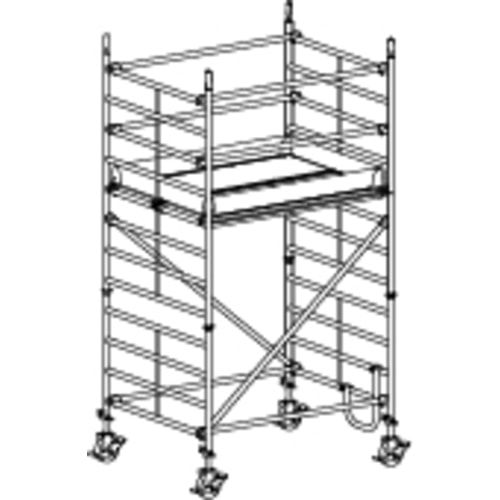 Fahrgerüst mit großer Plattform und Ausleger - 2.640 x 1.900 x 1.500 mm (HxBxT) - Hymer Aluminium Gerüst