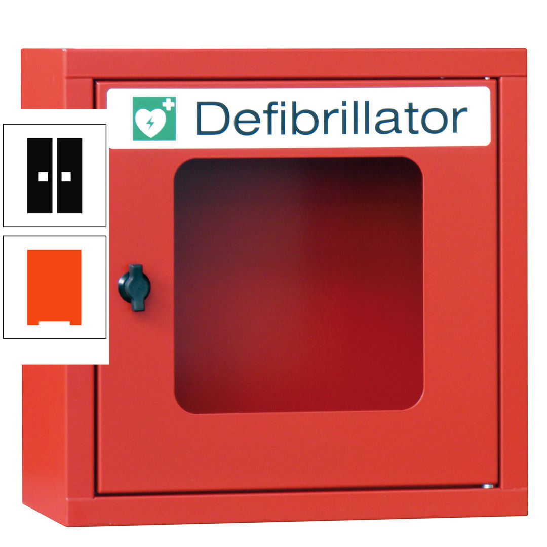 Defibrillatorenschrank - 400 x 400 x 200 mm (HxBxT) - Sichtfenster - anthrazitgrau