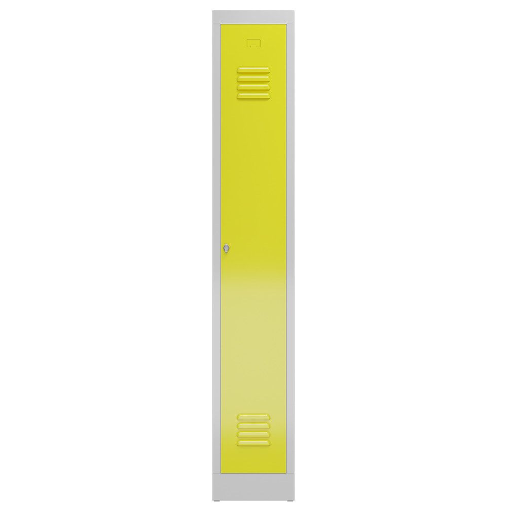 Garderobenschrank, Garderobenspind, 1 Abteil, 1.800 x 310 x 500 mm (HxBxT), Stahl, Drehriegelverschluss, Korpus: lichtgrau, Front: anthrazitgrau
