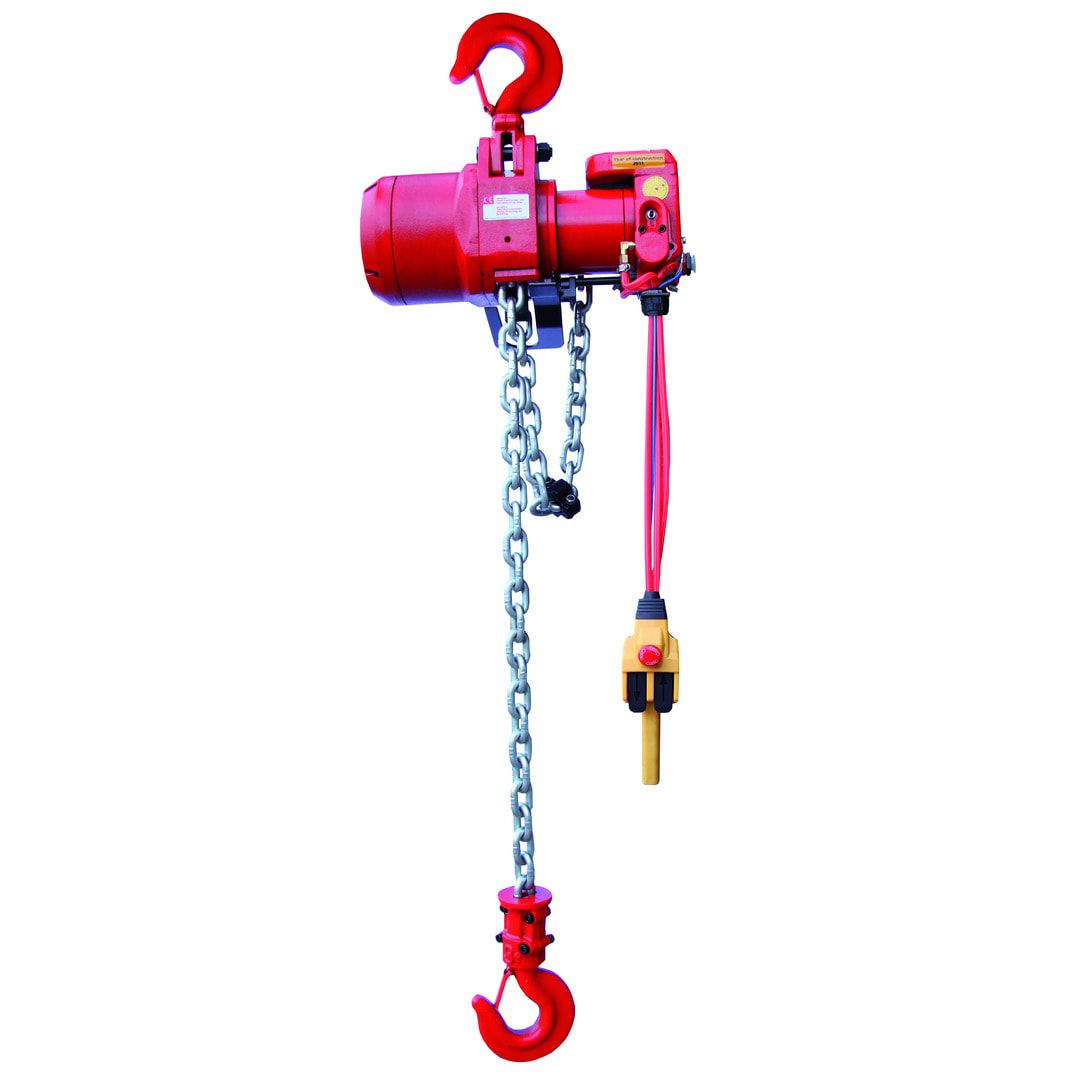 Druckluftkettenzug mit Lamellenmotor - Tragkraft 1.000 kg - Kettensteuerung - Stahlguss